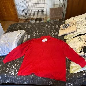 Red Long Sleeve Polo